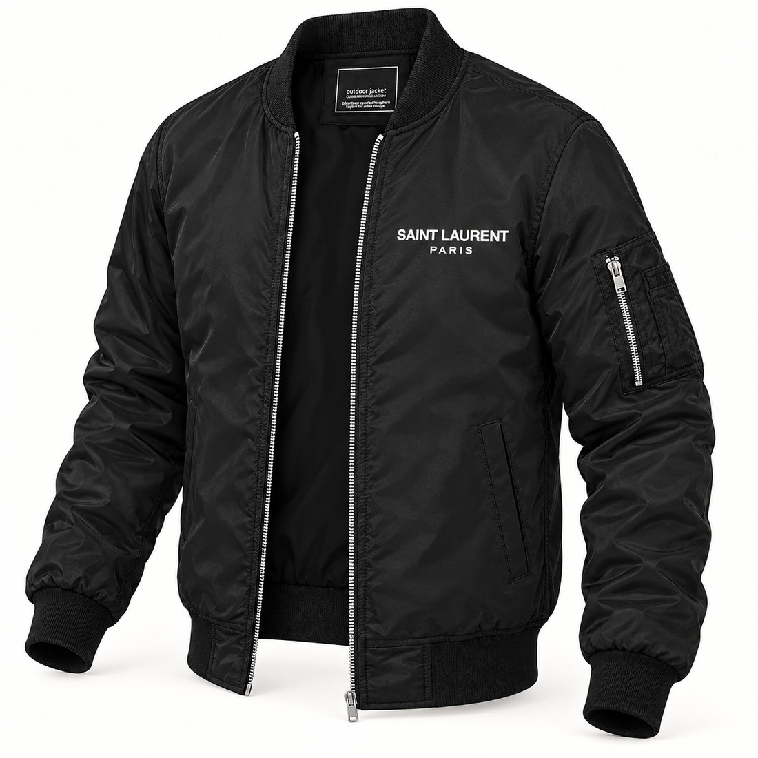 Men's Saint Laurent Lightweight Bomber Jacket | Color: Black | Image 4