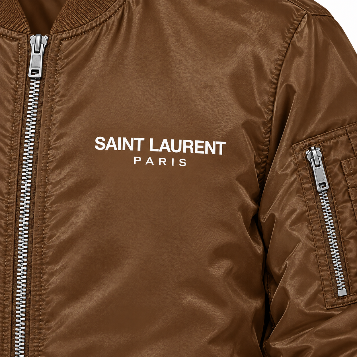 Men's Saint Laurent Lightweight Bomber Jacket | Color: Brown | Image 2
