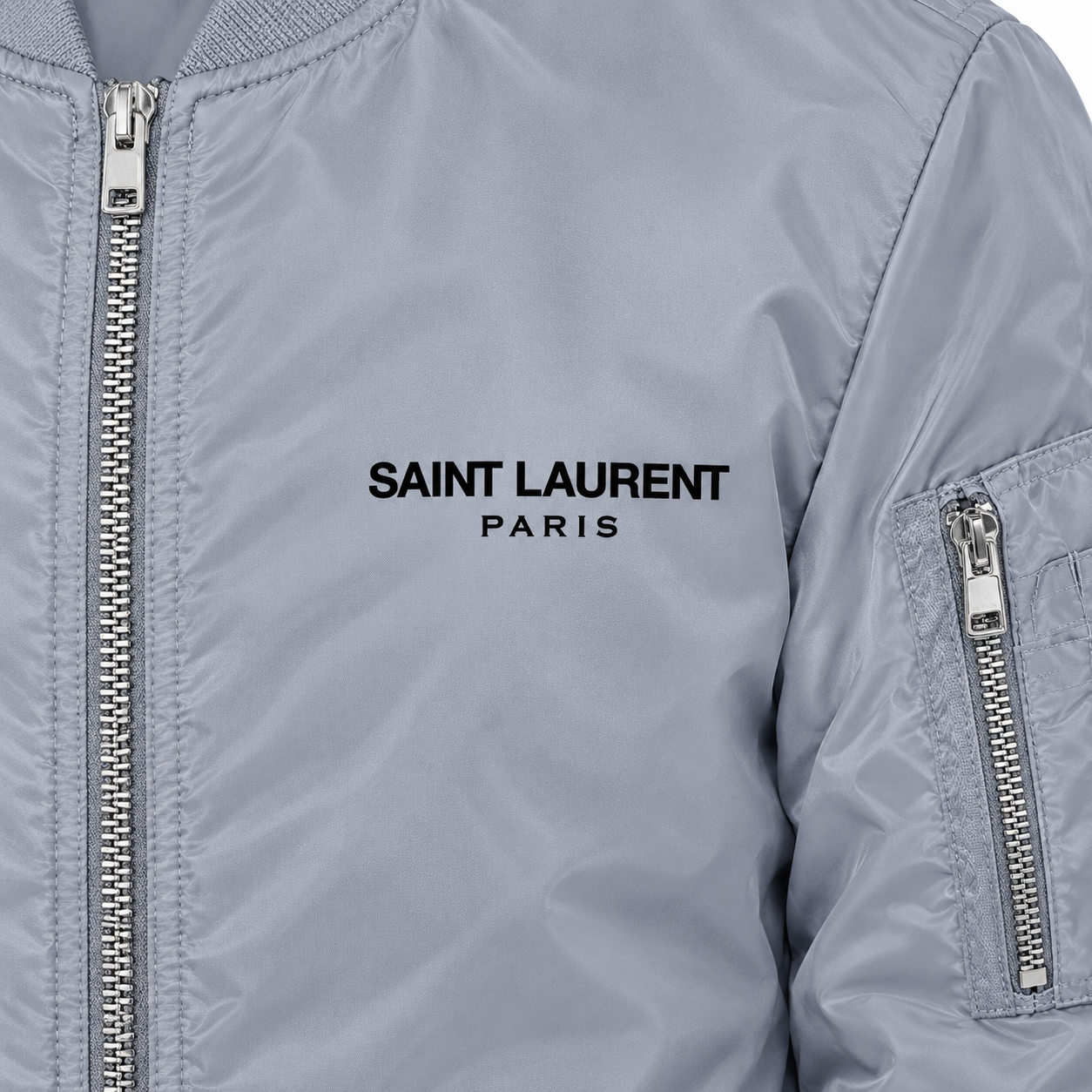 Men's Saint Laurent Lightweight Bomber Jacket | Color: Grey | Image 2