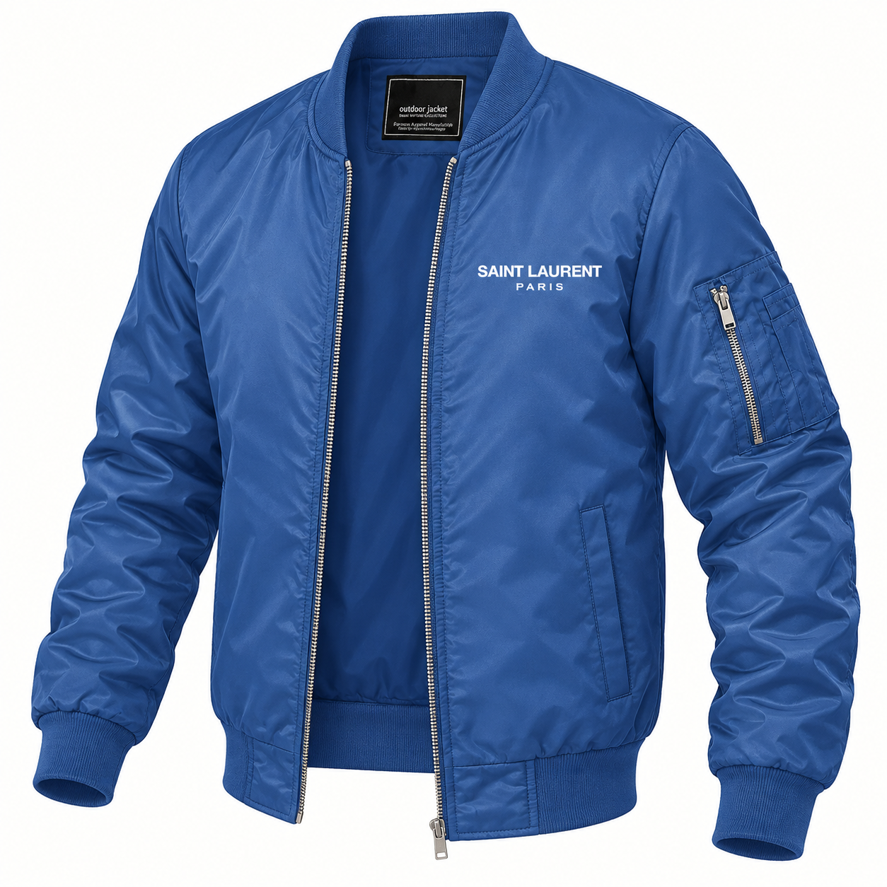 Men's Saint Laurent Lightweight Bomber Jacket | Color: Royal Blue | Image 4