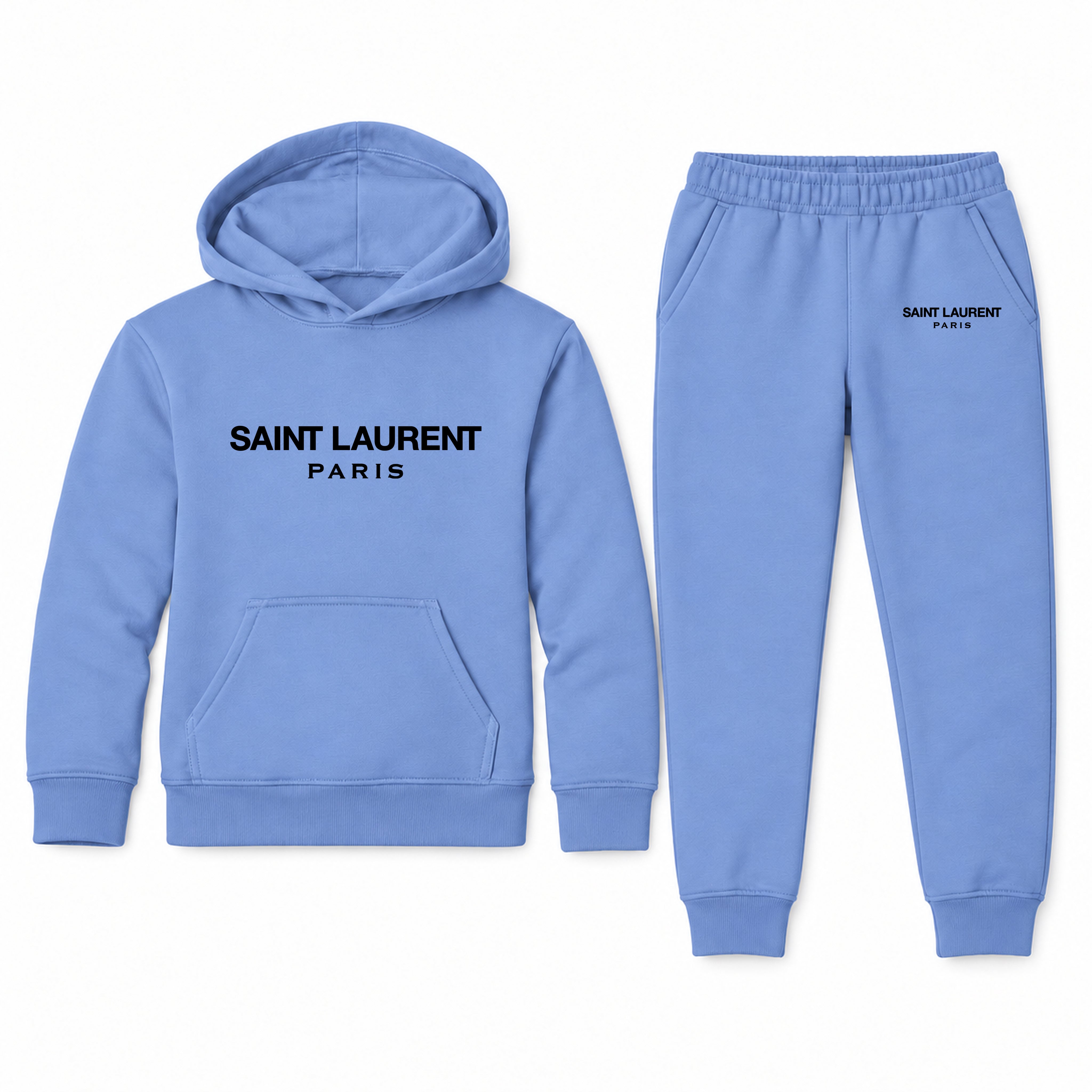 Saint Laurent Youth Hoodie Jogger Set | Carolina Blue | Youth Large, ages 10–12