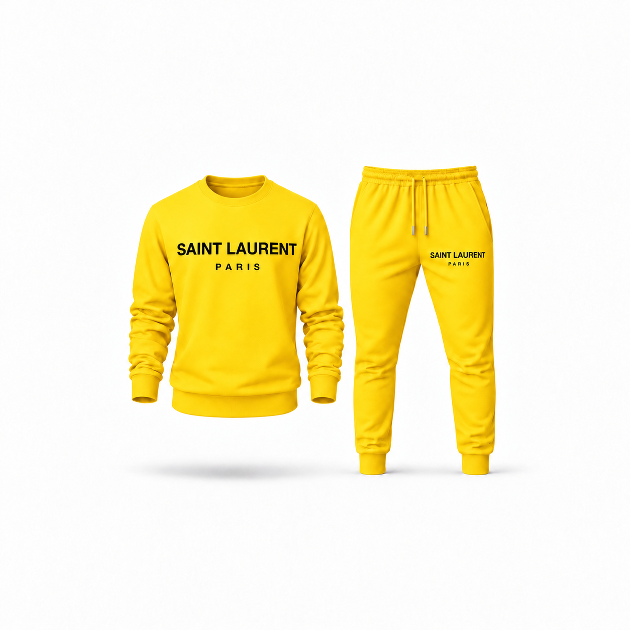 Men's Saint Laurent Sweatshirt Joggers Set | Color: Yellow | Main