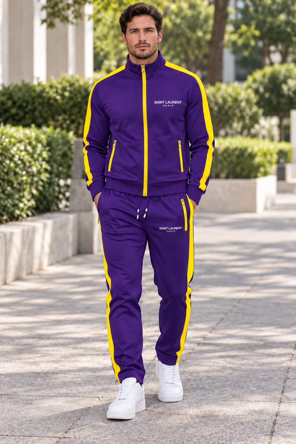 Men's Saint Laurent Dri-Fit TrackSuit | Color: Purple | Image 1