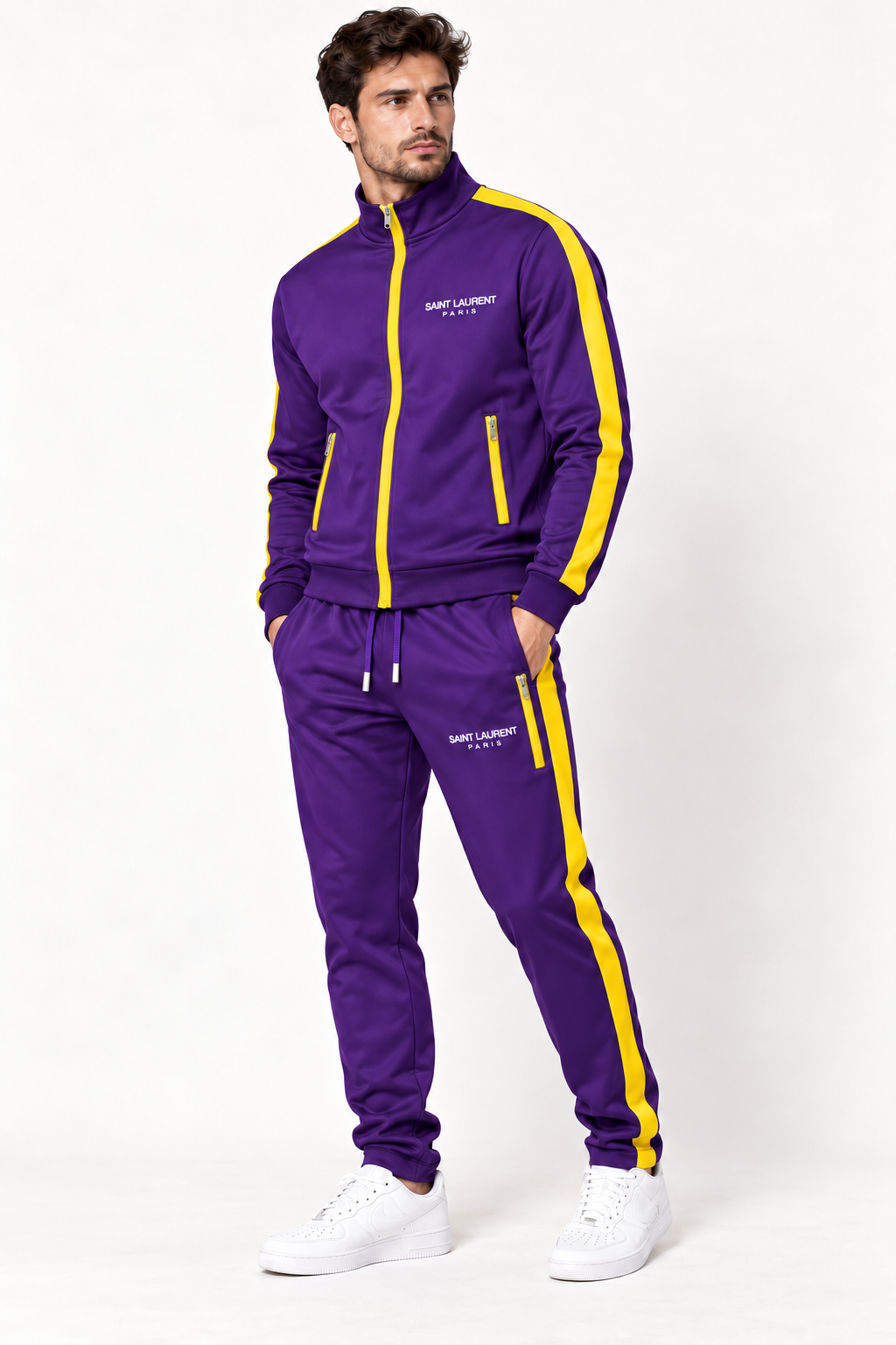 Men's Saint Laurent Dri-Fit TrackSuit | Color: Purple | Image 2
