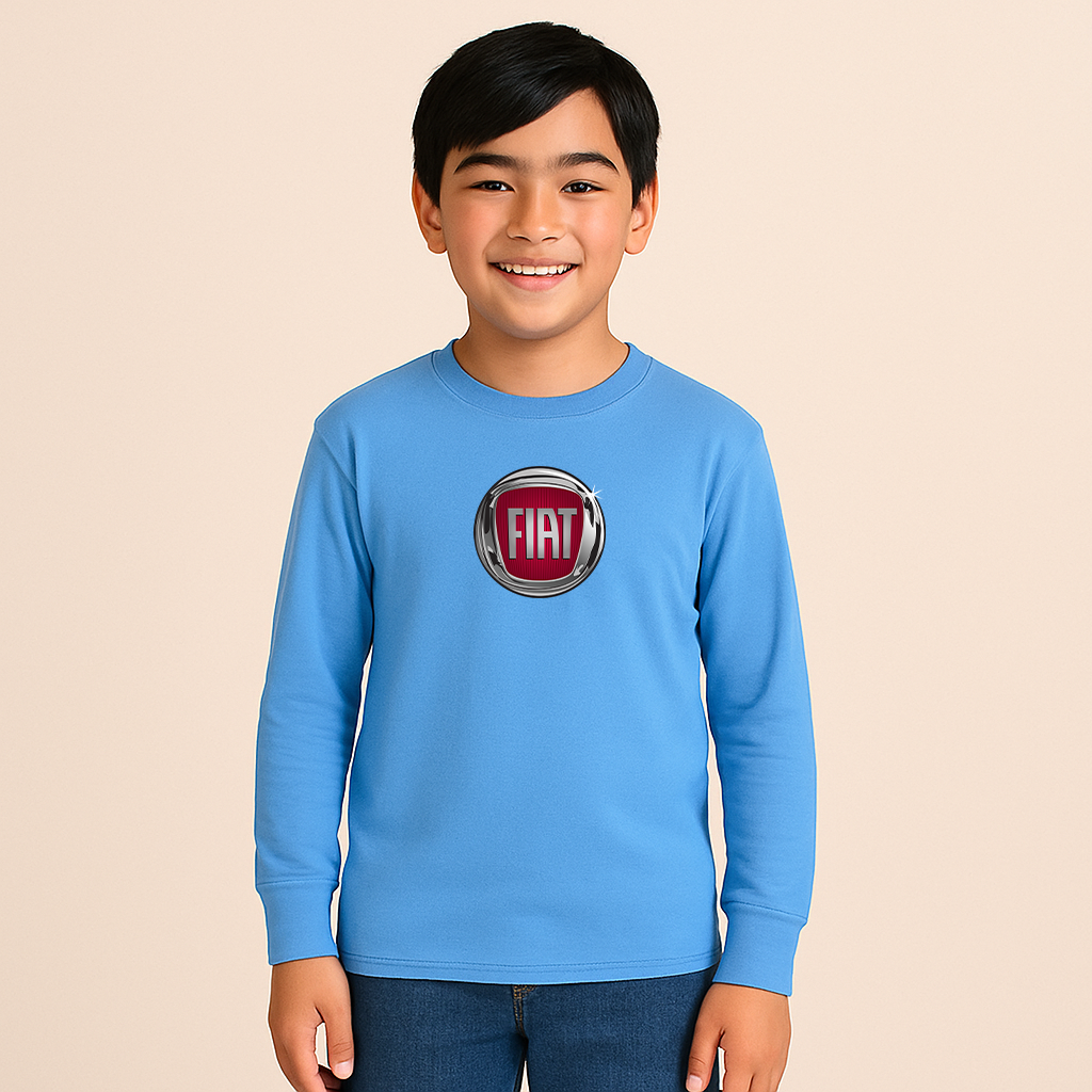 Youth Kids Fiat Car Long Sleeve T-Shirt