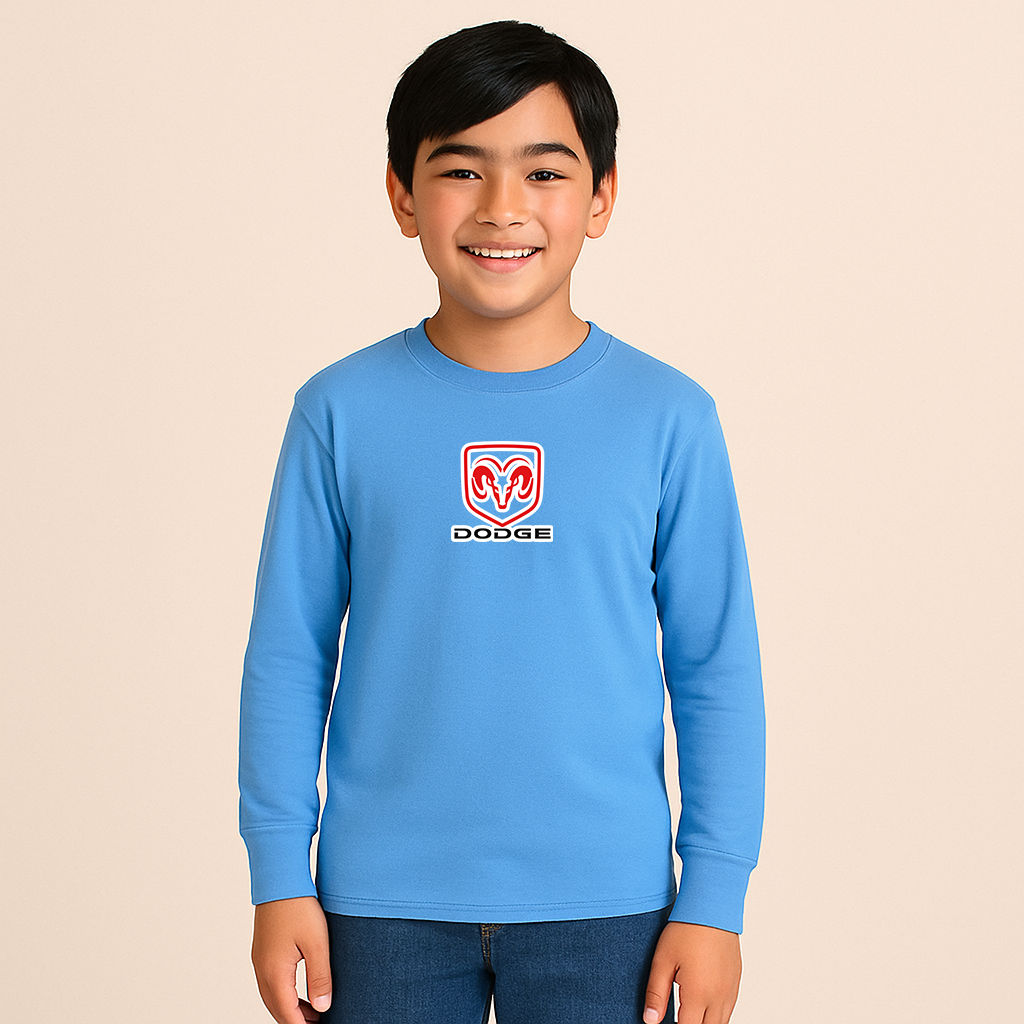 Youth Kids Dodge Car Long Sleeve T-Shirt