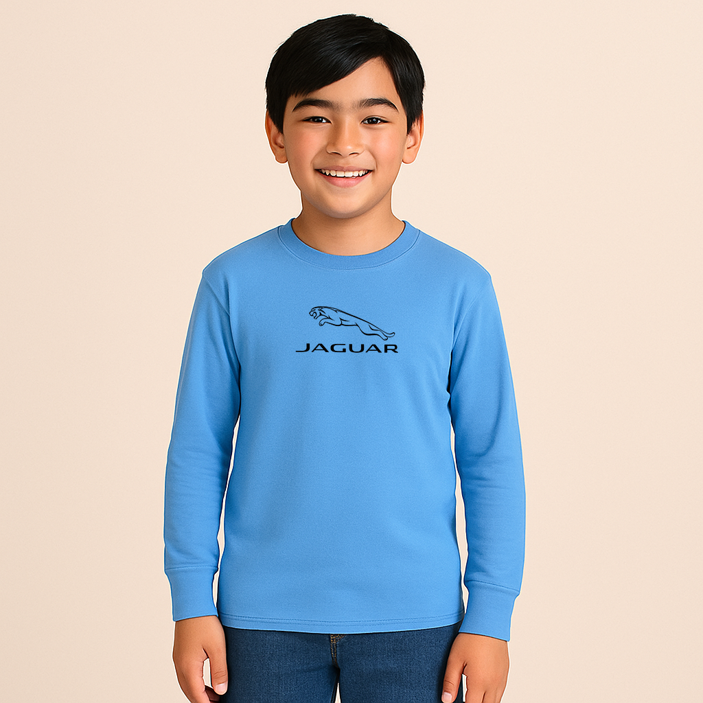 Youth Kids Jaguar Car Symbol Long Sleeve T-Shirt