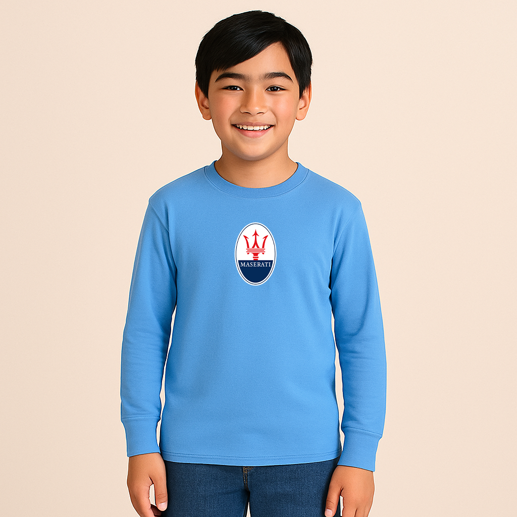Youth Kids Maserati Car Long Sleeve T-Shirt