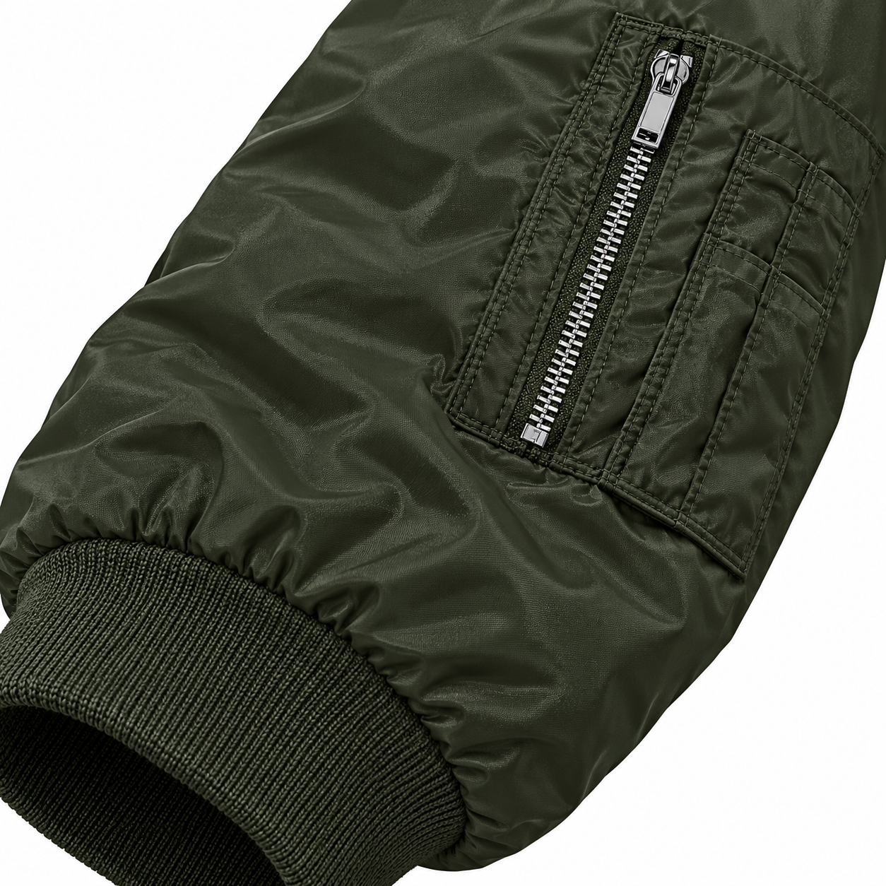 Men's Tom Ford Lightweight Bomber Jacket | Color: Army Green | Image 5