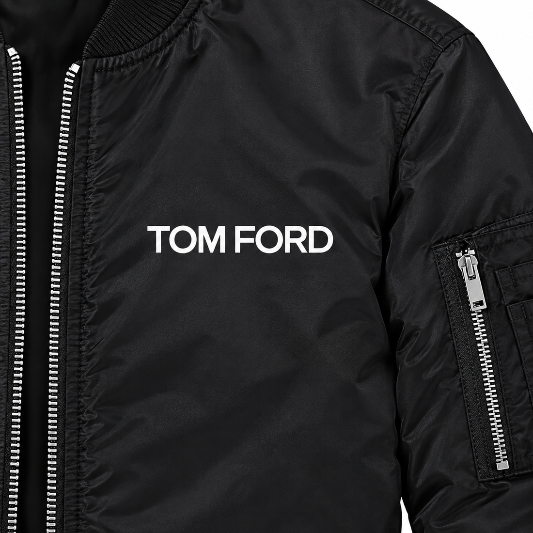 Men's Tom Ford Lightweight Bomber Jacket | Color: Black | Image 2