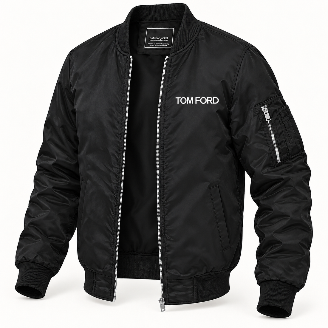 Men's Tom Ford Lightweight Bomber Jacket | Color: Black | Image 4