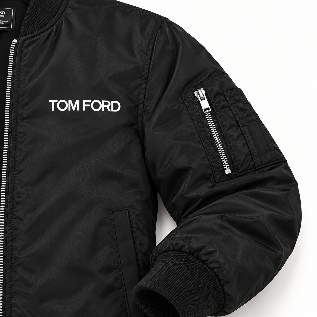Men's Tom Ford Lightweight Bomber Jacket | Color: Black | Image 5