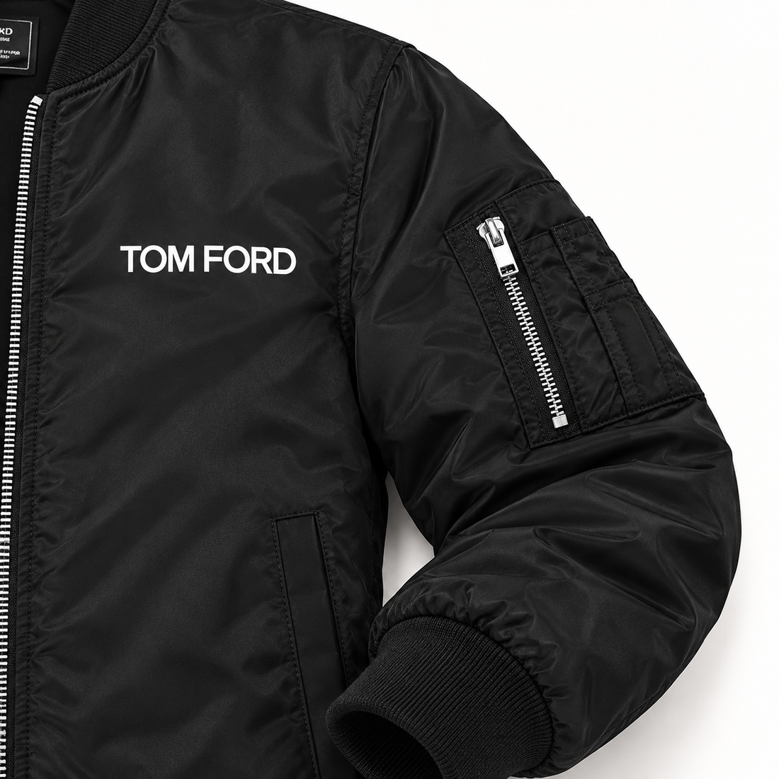 Men's Tom Ford Lightweight Bomber Jacket | Color: Black | Image 5