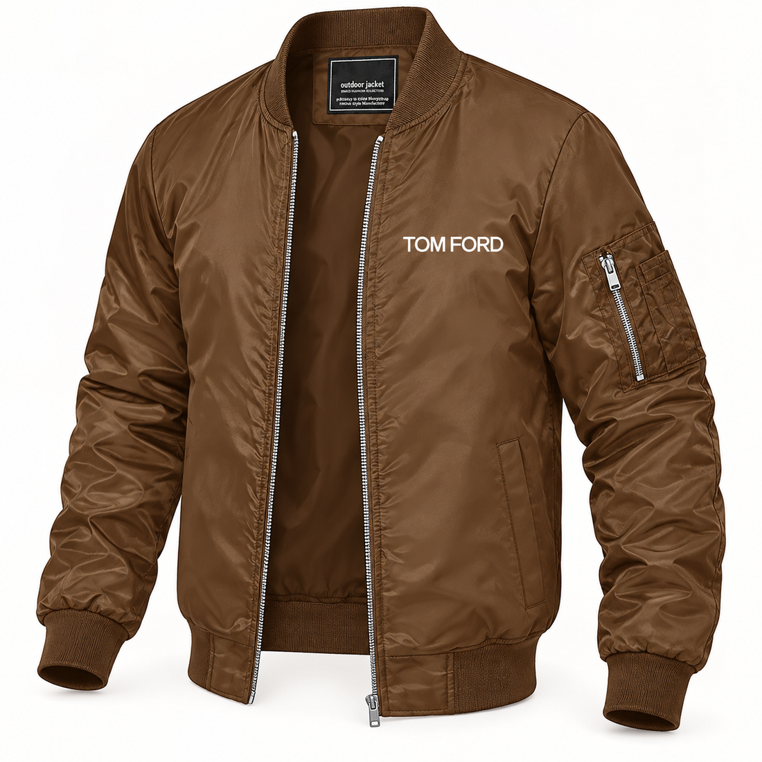 Men's Tom Ford Lightweight Bomber Jacket | Color: Brown | Image 4