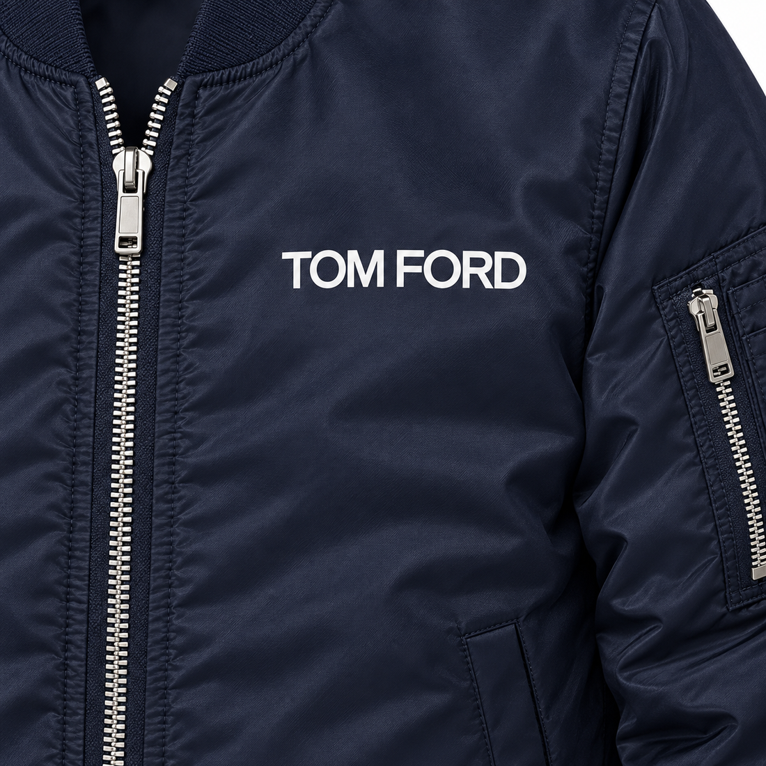 Men's Tom Ford Lightweight Bomber Jacket | Color: Navy | Image 2
