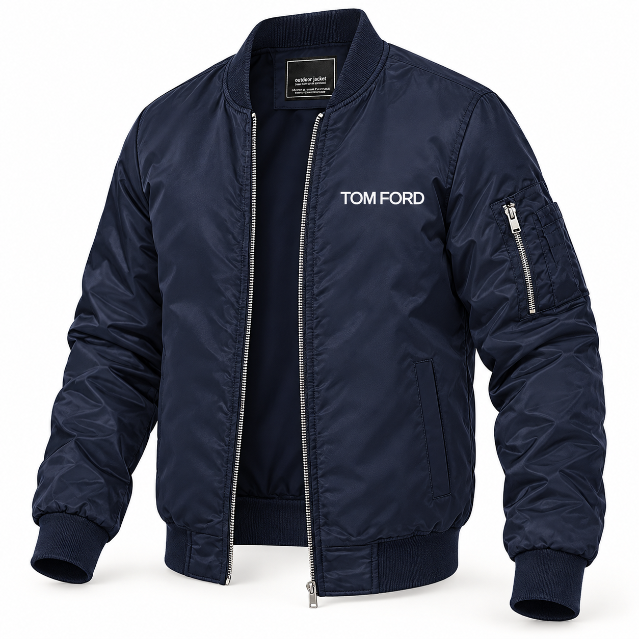 Men's Tom Ford Lightweight Bomber Jacket | Color: Navy | Image 4