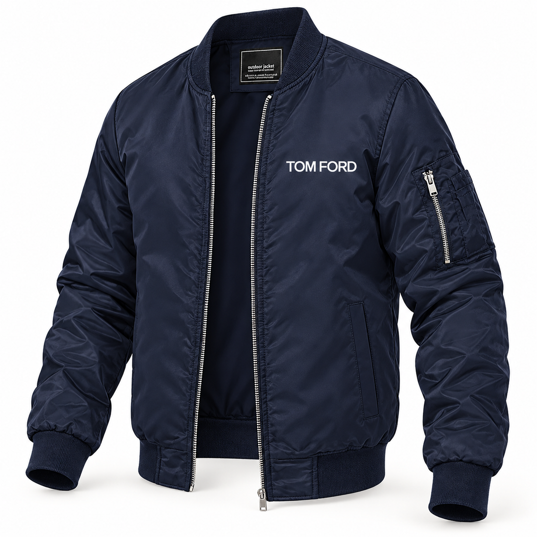 Men's Tom Ford Lightweight Bomber Jacket | Color: Navy | Image 4