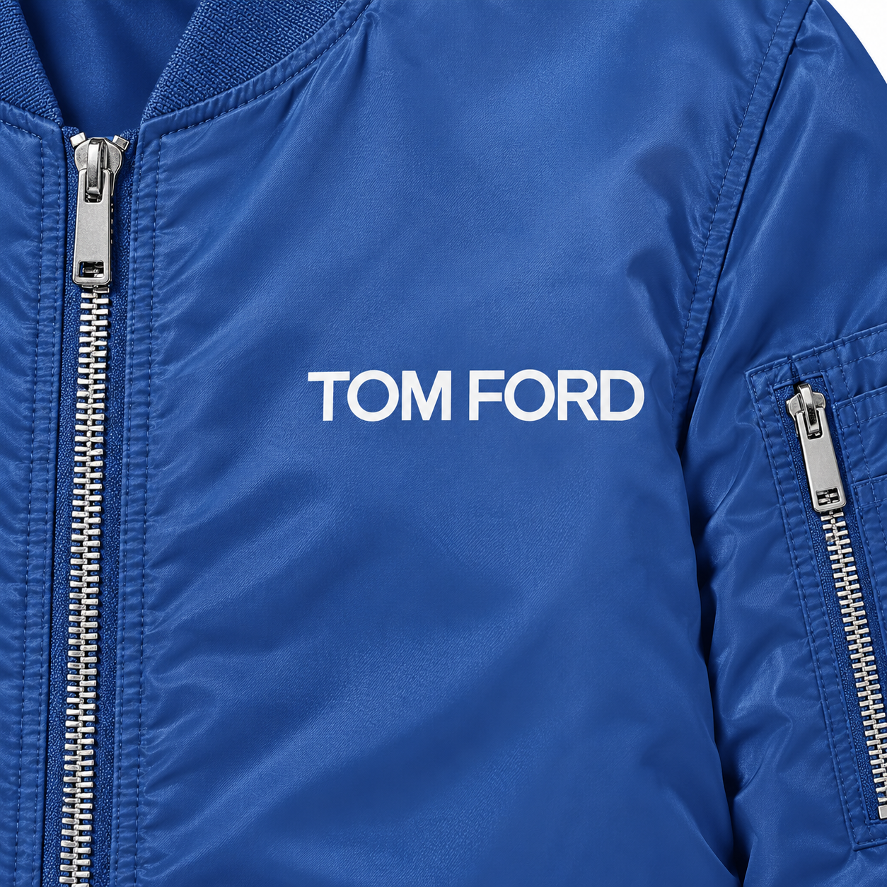 Men's Tom Ford Lightweight Bomber Jacket | Color: Royal Blue | Image 2