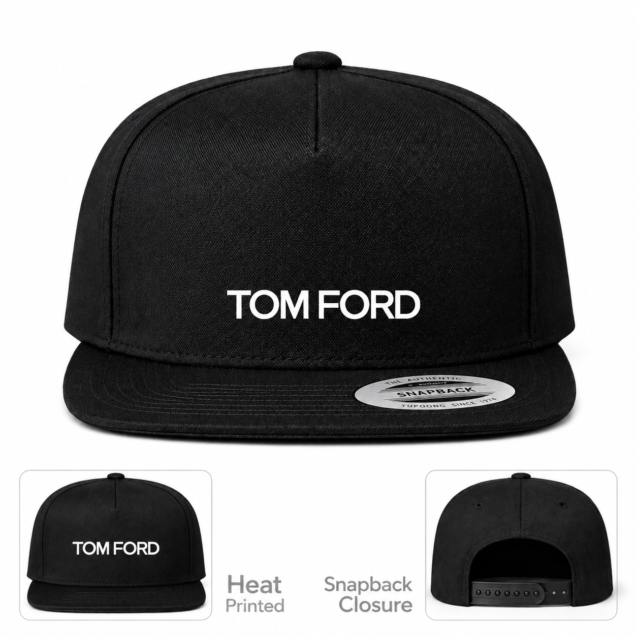 Tom Ford Snapback Hat | Color: Black | Main