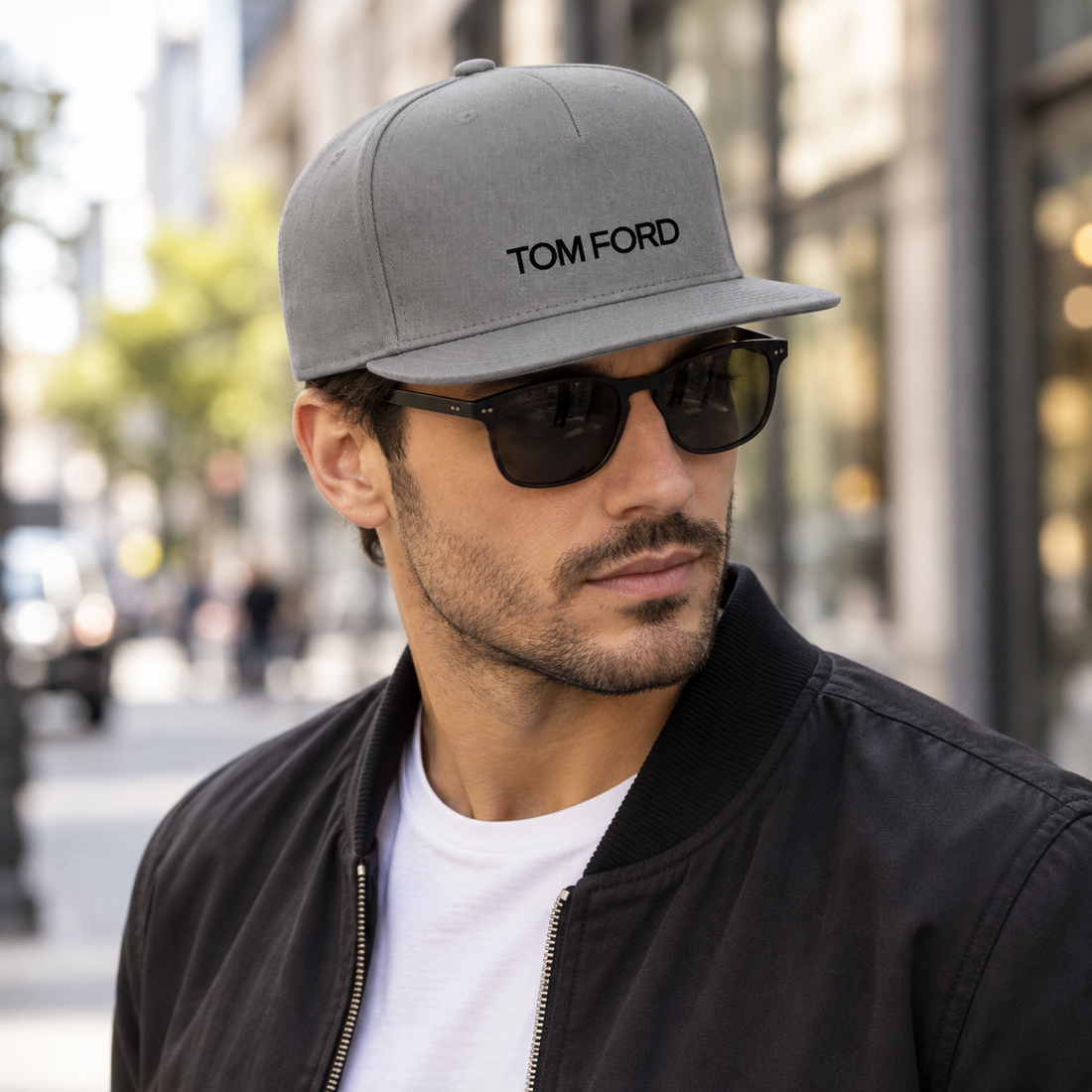Tom Ford Snapback Hat | Color: Grey | View 1
