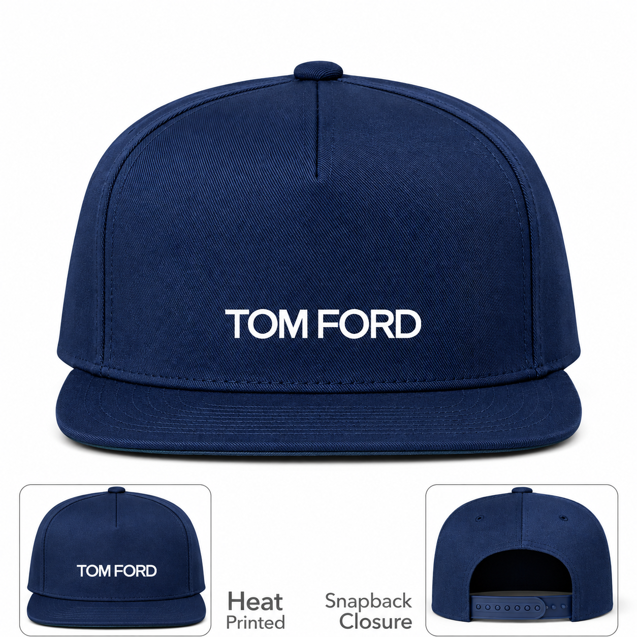 Tom Ford Snapback Hat | Color: Navy | Main
