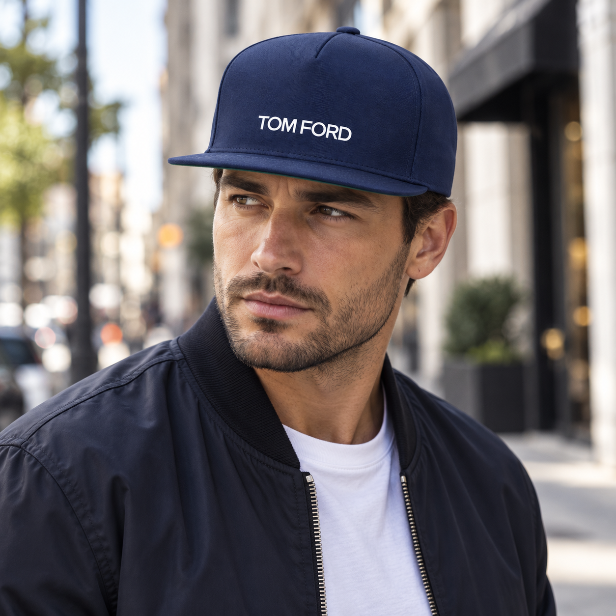Tom Ford Snapback Hat | Color: Navy | View 1