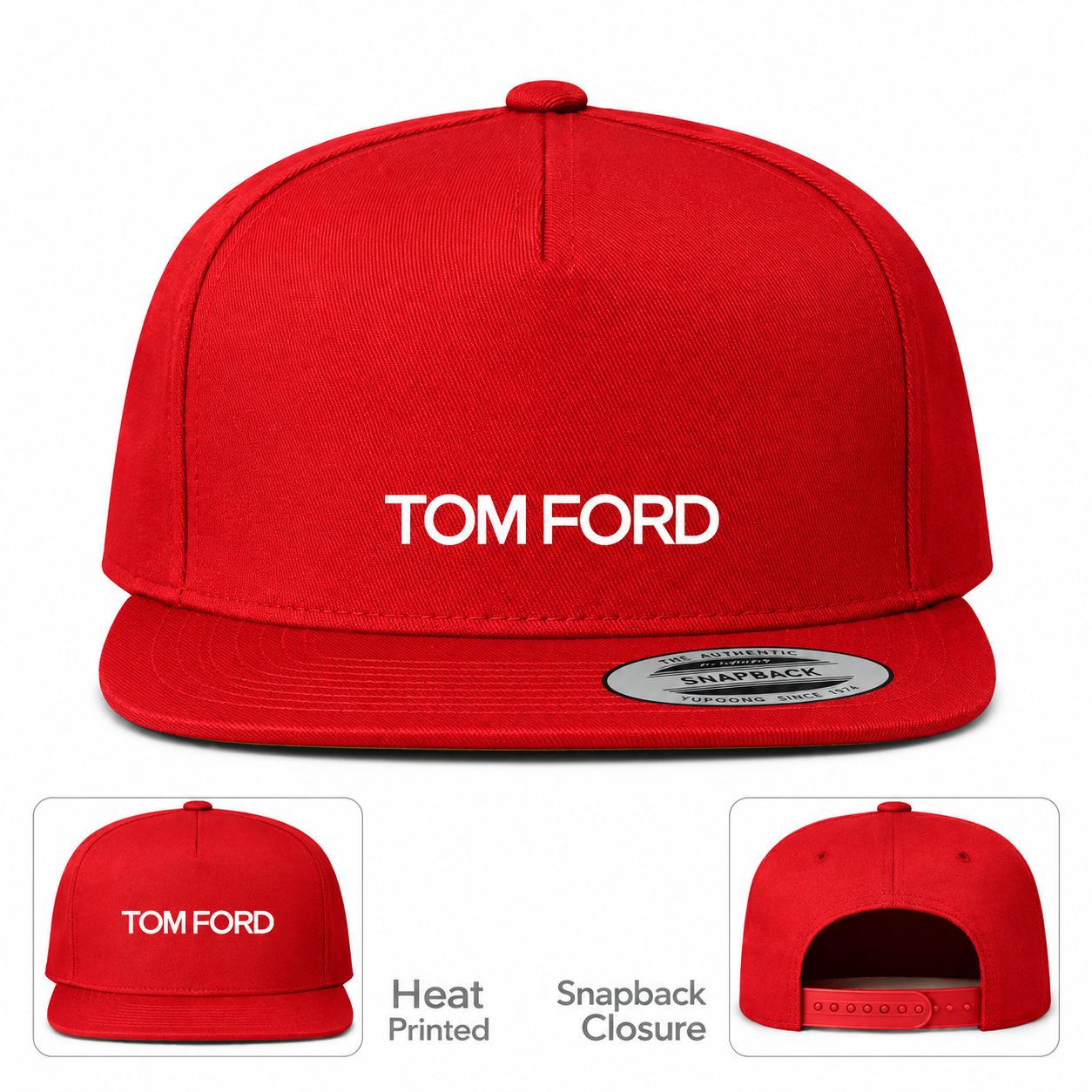 Tom Ford Snapback Hat | Color: Red | Main