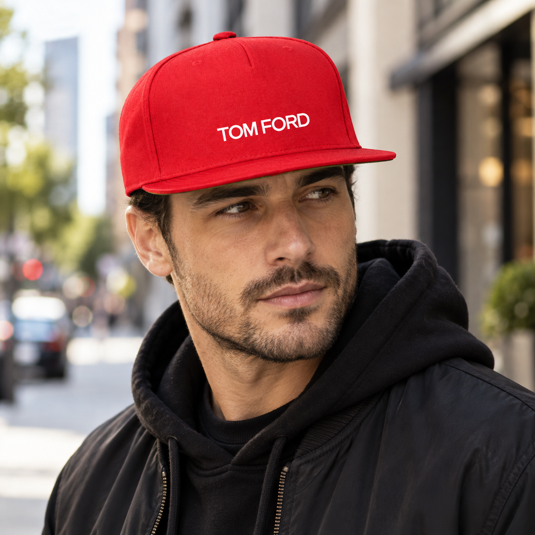 Tom Ford Snapback Hat | Color: Red | View 1