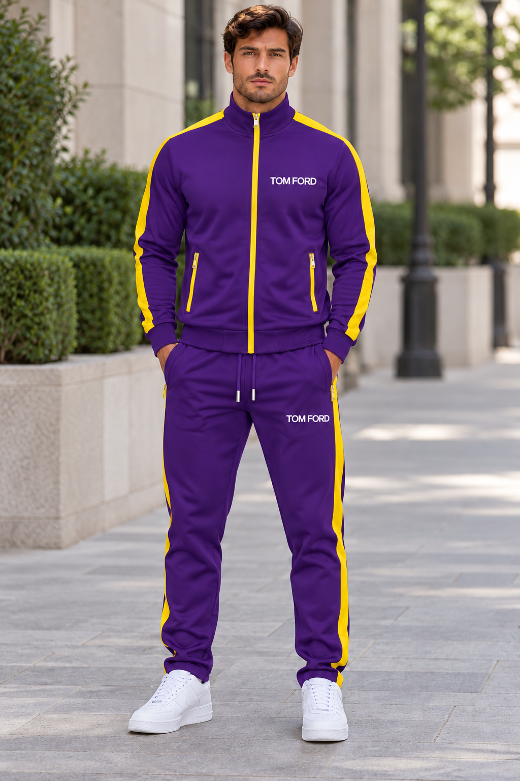 Men's Tom Ford Dri-Fit TrackSuit | Color: Purple | Image 1