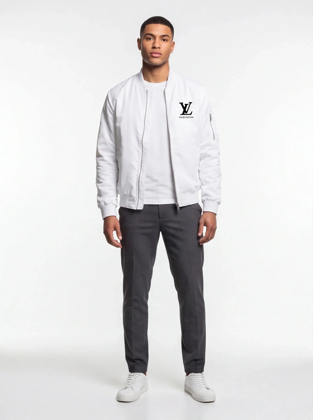 Men's Louis Vuitton Lightweight Bomber Jacket Windbreaker Softshell Varsity Jacket Coat