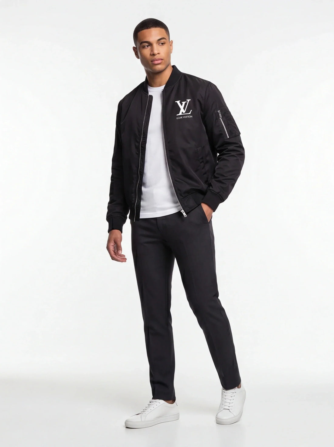 Men's Louis Vuitton Lightweight Bomber Jacket Windbreaker Softshell Varsity Jacket Coat