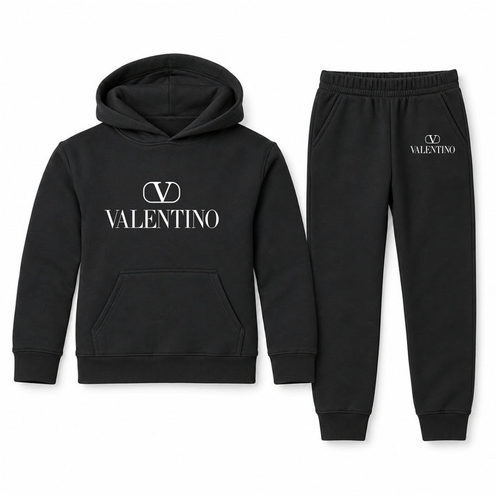Valentino Youth Hoodie Jogger Set | Black | Youth Large, ages 10–12