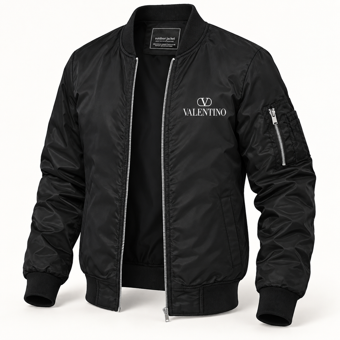 Men's Valentino Lightweight Bomber Jacket | Color: Black | Image 4
