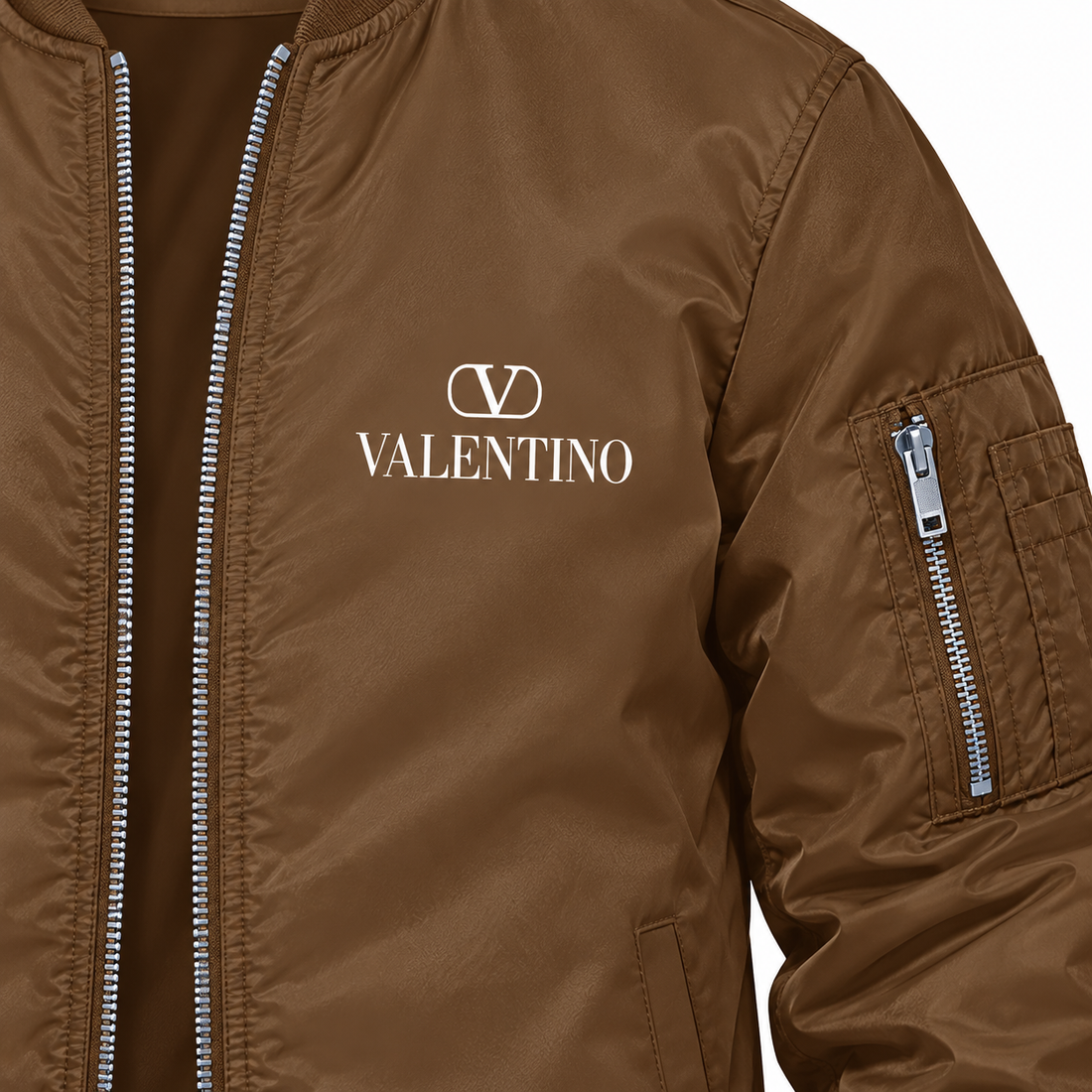 Men's Valentino Lightweight Bomber Jacket | Color: Brown | Image 2