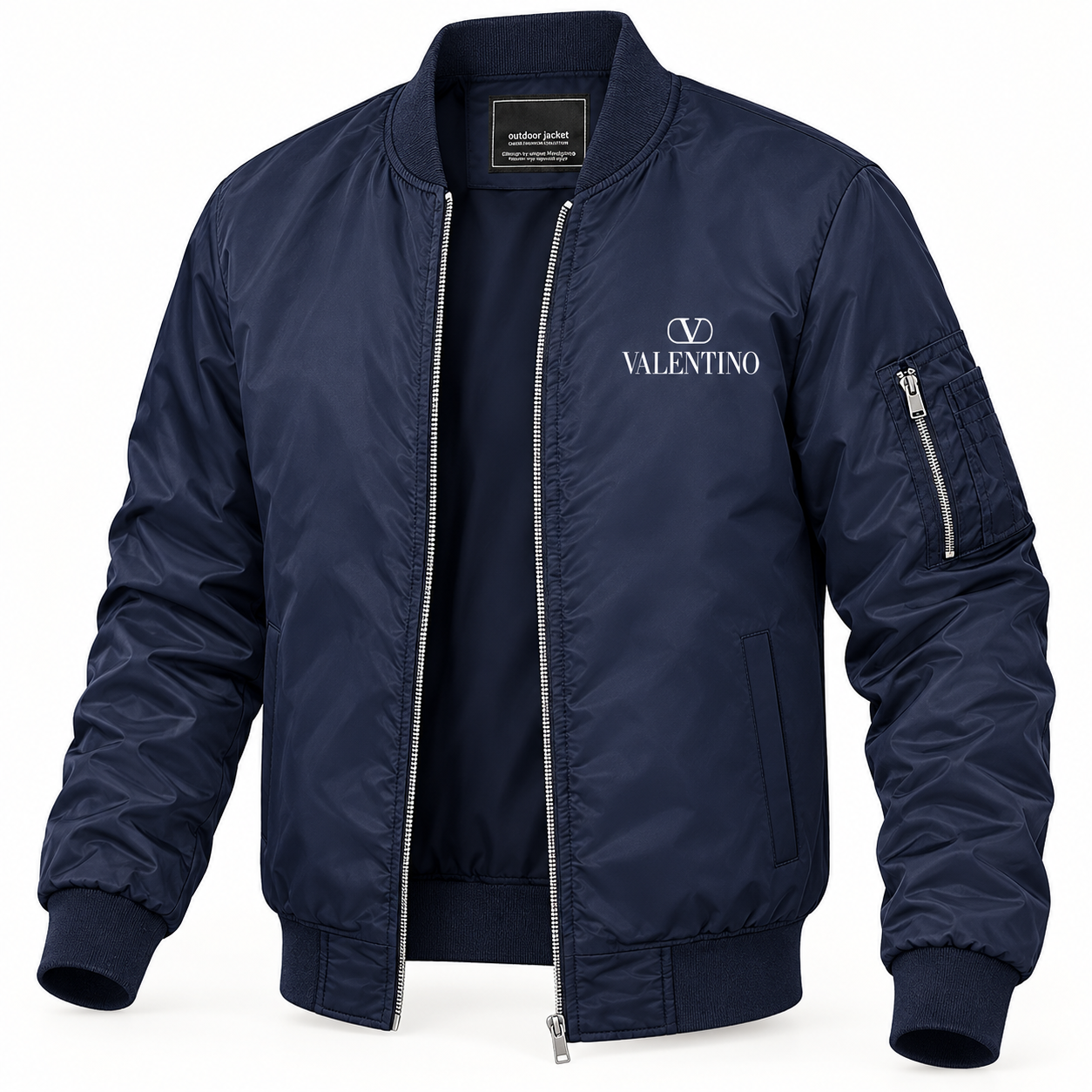 Men's Valentino Lightweight Bomber Jacket | Color: Navy | Image 4