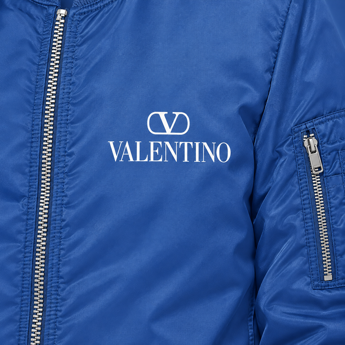 Men's Valentino Lightweight Bomber Jacket | Color: Royal Blue | Image 2
