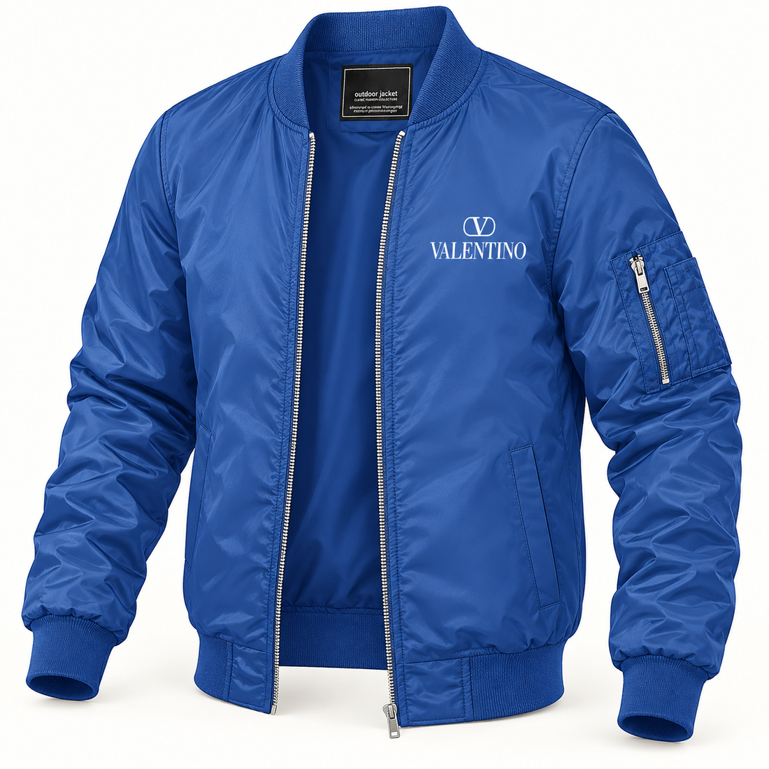 Men's Valentino Lightweight Bomber Jacket | Color: Royal Blue | Image 4