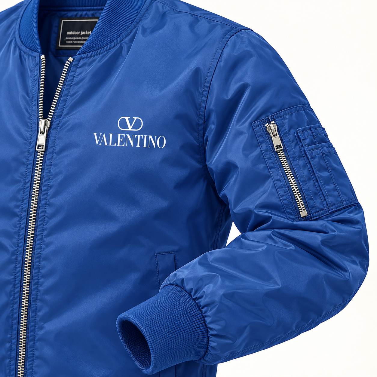 Men's Valentino Lightweight Bomber Jacket | Color: Royal Blue | Image 5