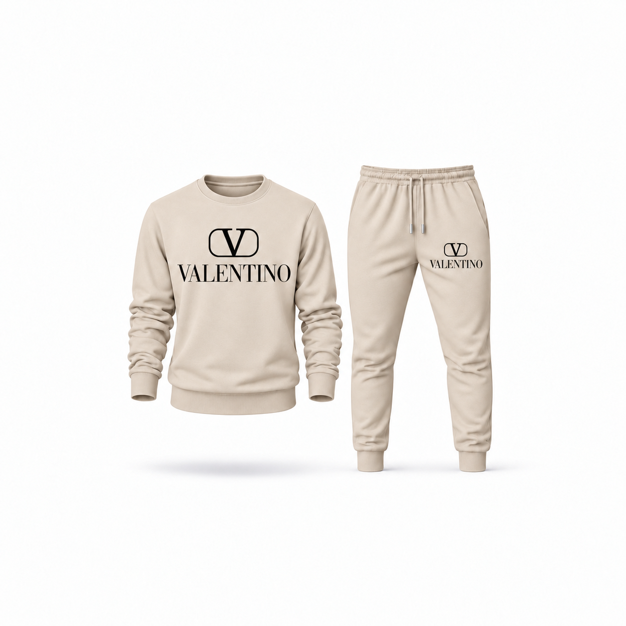 Men's Valentino Sweatshirt Joggers Set | Color: Tan | Main