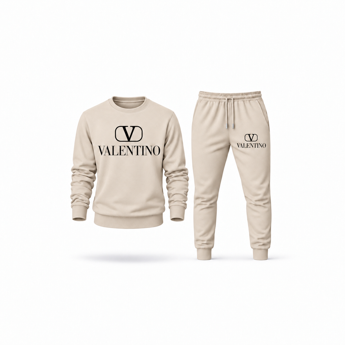 Men's Valentino Sweatshirt Joggers Set | Color: Tan | Main