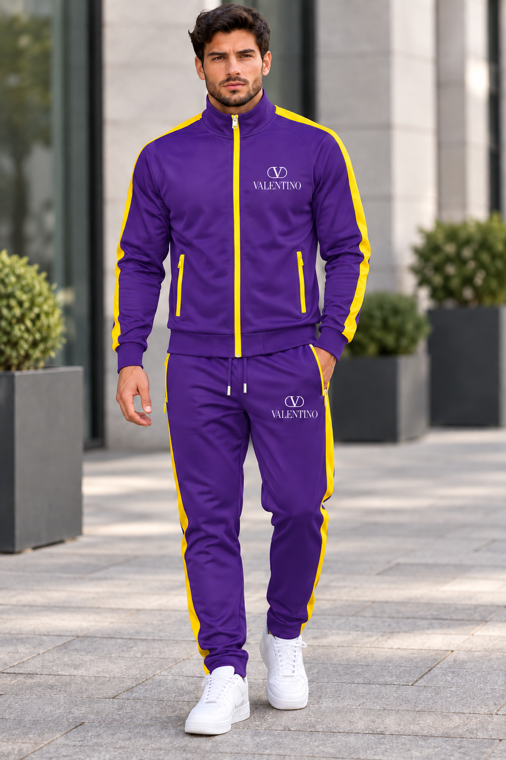 Men's Valentino Dri-Fit TrackSuit | Color: Purple | Image 1