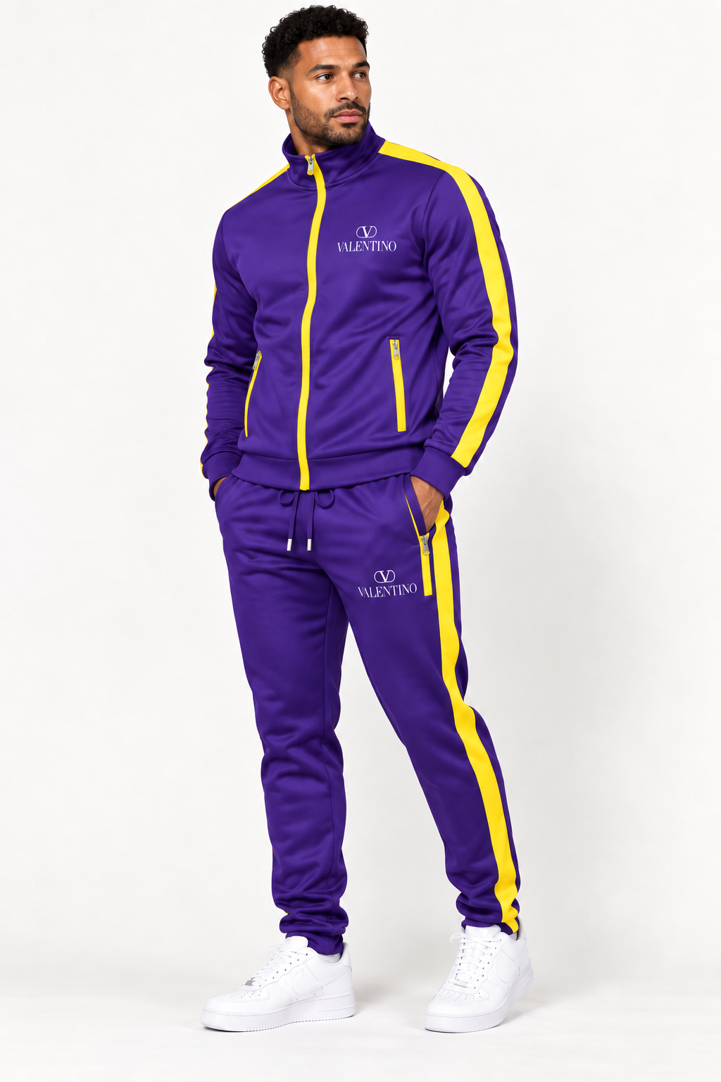 Men's Valentino Dri-Fit TrackSuit | Color: Purple | Image 2