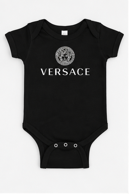 Versace Baby Romper Onesie | Color: Black | Image 1