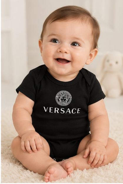 Versace Baby Romper Onesie | Color: Black | Image 3