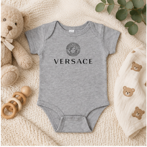 Versace Baby Romper Onesie | Color: Grey | Image 2
