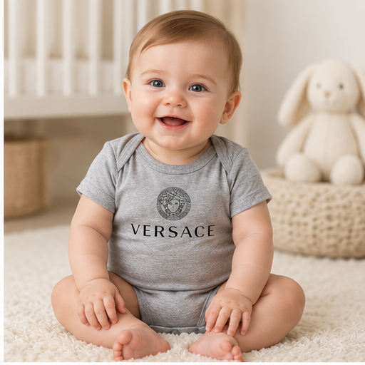 Versace Baby Romper Onesie | Color: Grey | Image 3