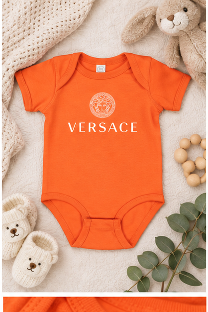 Versace Baby Romper Onesie | Color: Orange | Image 2