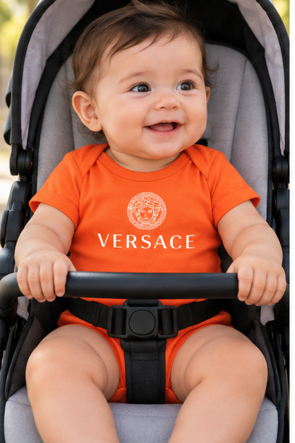 Versace Baby Romper Onesie | Color: Orange | Image 4