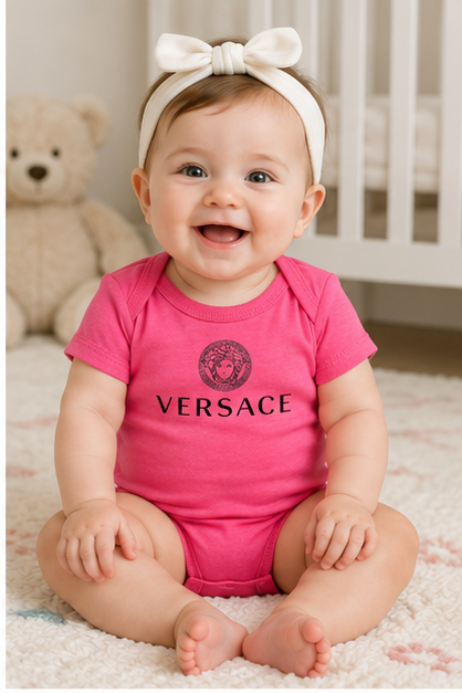 Versace Baby Romper Onesie | Color: Pink | Image 3