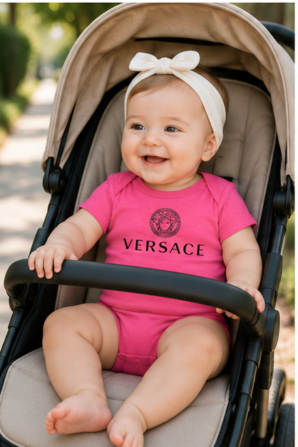 Versace Baby Romper Onesie | Color: Pink | Image 4